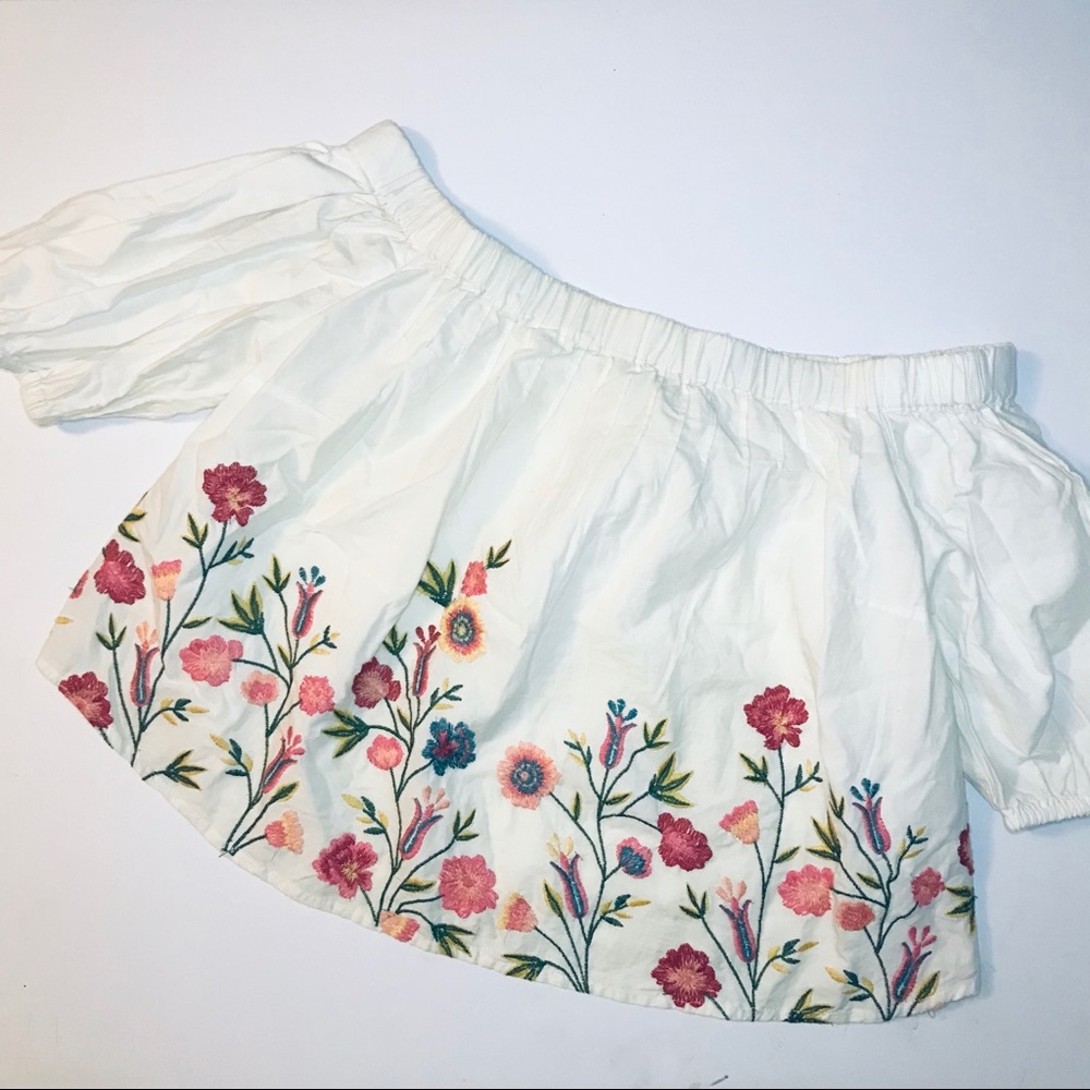 Embroidered Crop Top